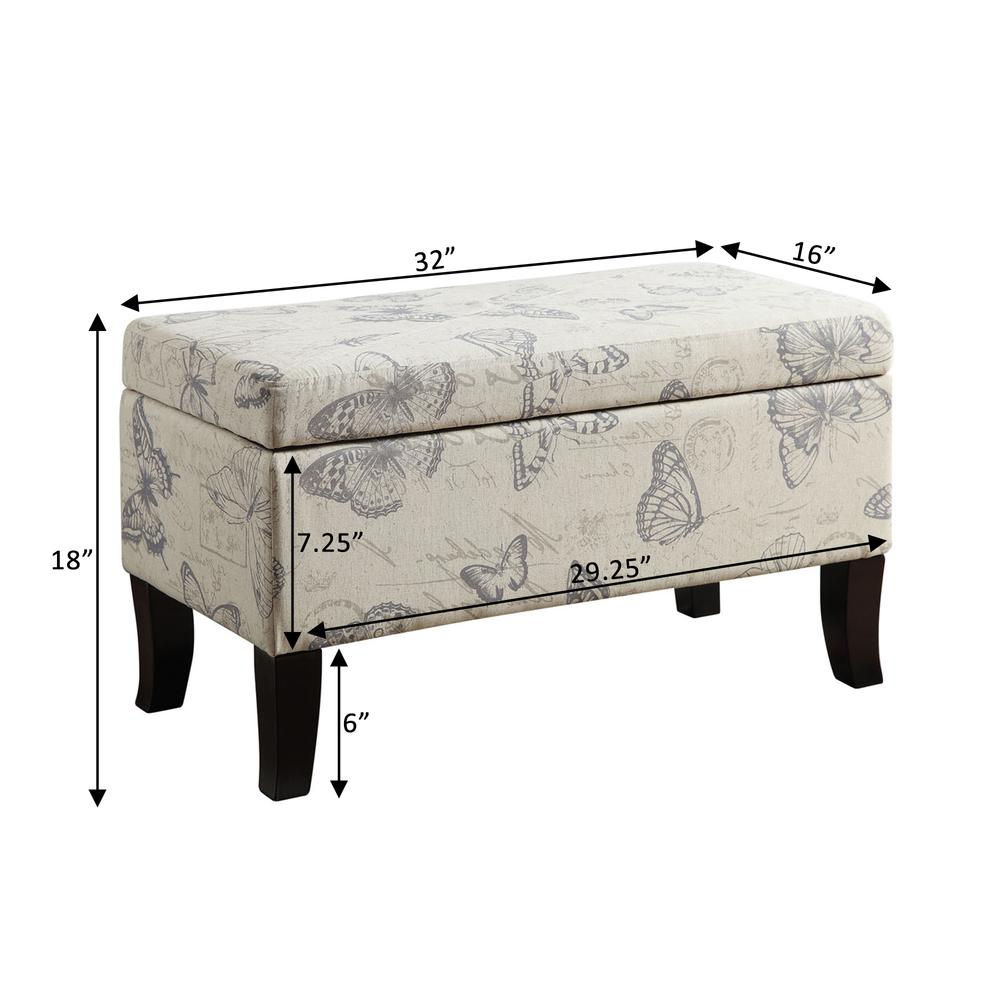Designs4Comfort Winslow Storage Ottoman, Butterfly Fabric. Picture 6