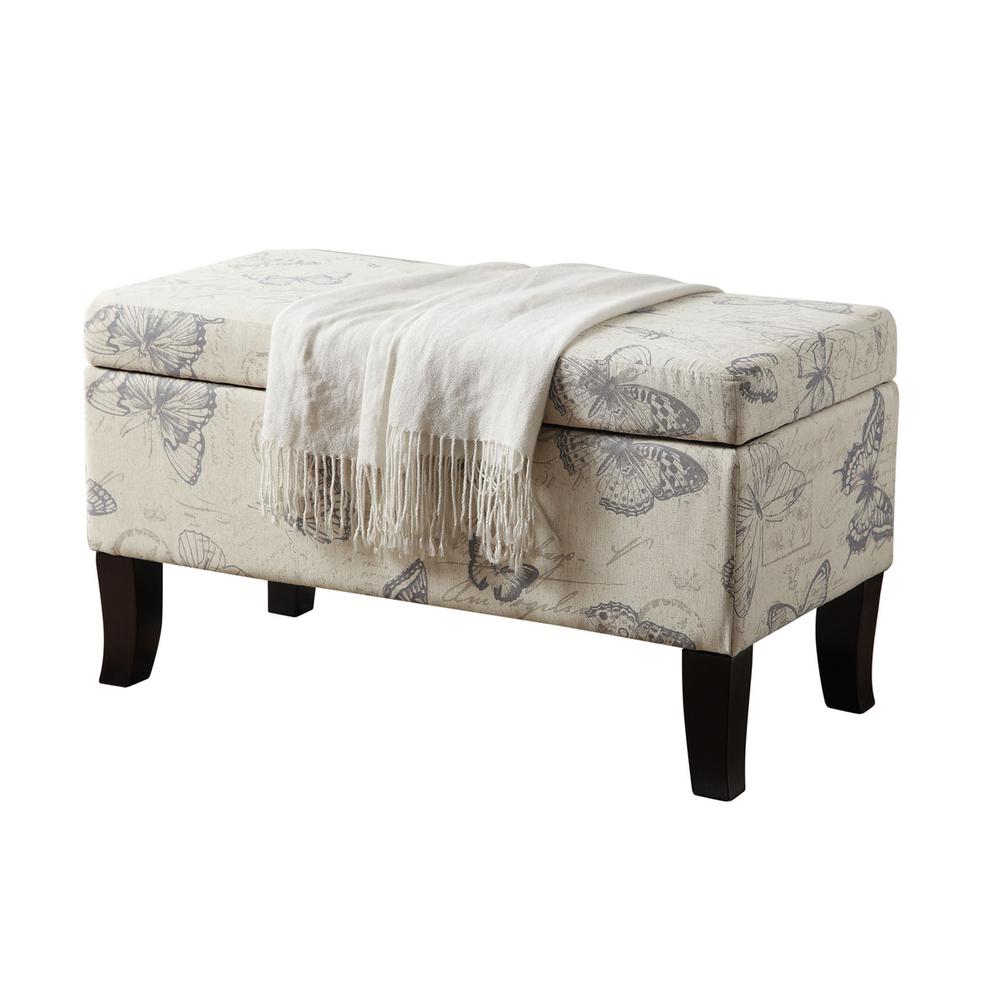 Designs4Comfort Winslow Storage Ottoman, Butterfly Fabric. Picture 4