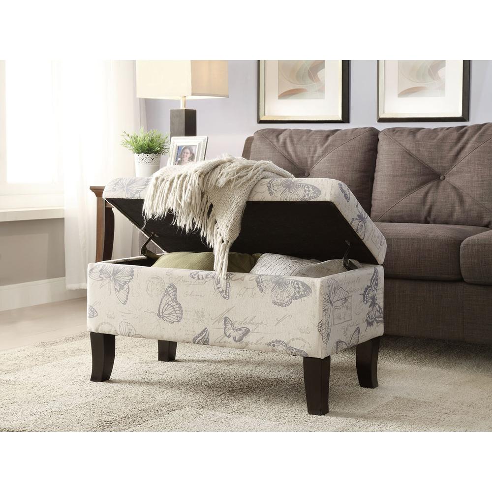 Designs4Comfort Winslow Storage Ottoman, Butterfly Fabric. Picture 1