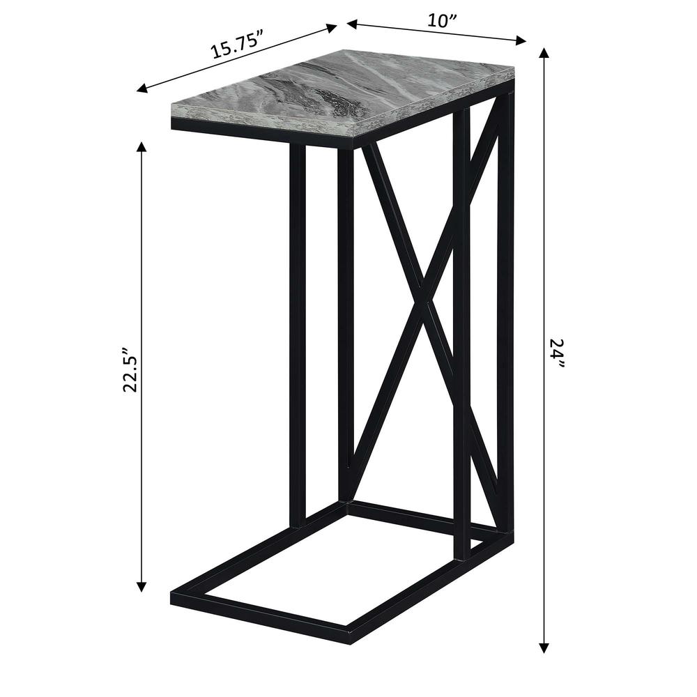 Tucson C End Table, Gray Marble/Black. Picture 4