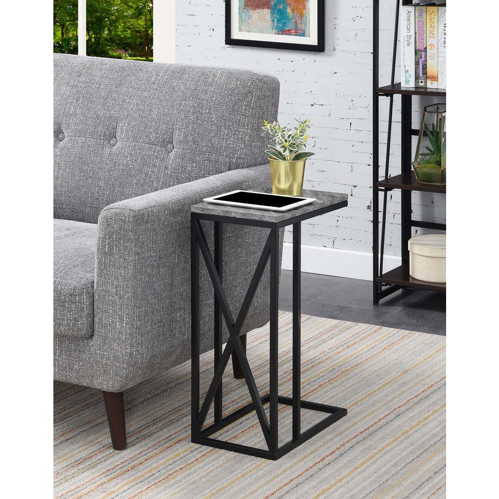 Tucson C End Table, Gray Marble/Black. Picture 3