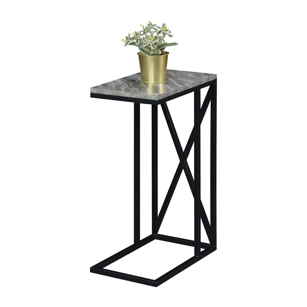 Tucson C End Table, Gray Marble/Black. Picture 1