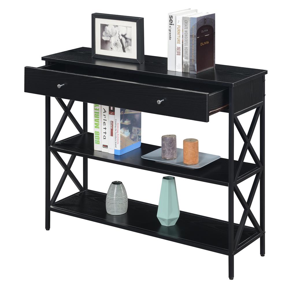 Tucson 1 Drawer Console Table, Black/Black. Picture 2