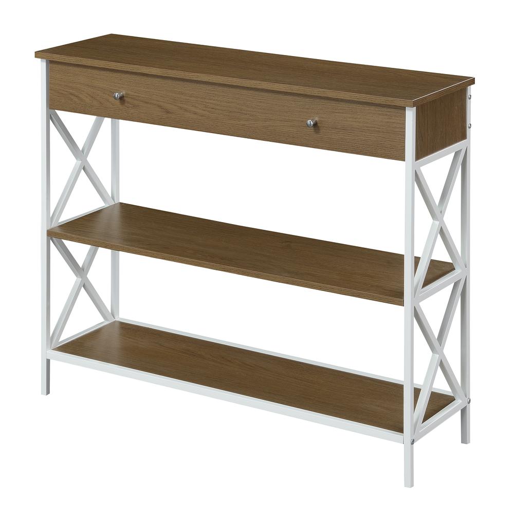 Tucson 1 Drawer Console Table, Driftwood/White. Picture 1