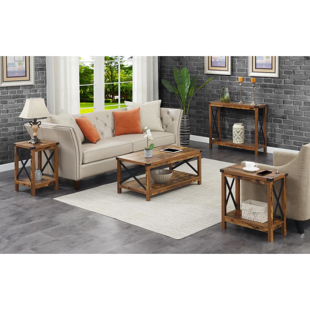 Durango Chairside Table With Charging Station, Barnwood/Black. Picture 3
