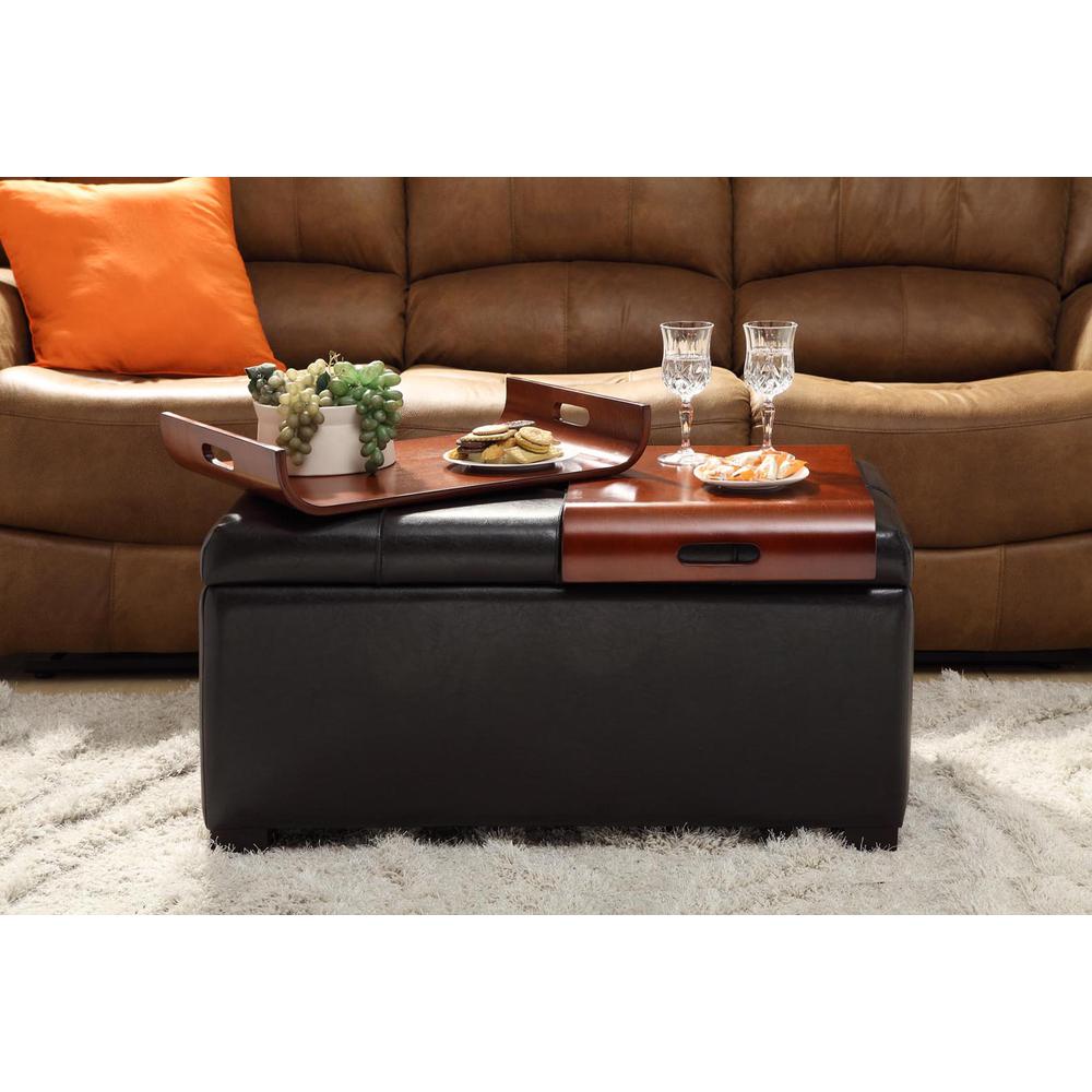 Designs4Comfort Storage Ottoman With Trays. Picture 1