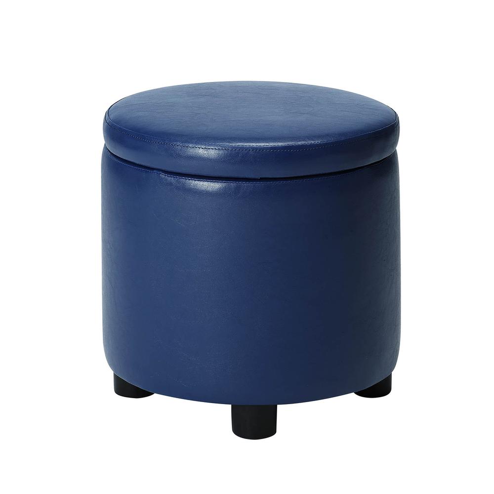 Designs 4 Comfort Round Accent Storage Ottoman with Reversible Tray Lid. Picture 1