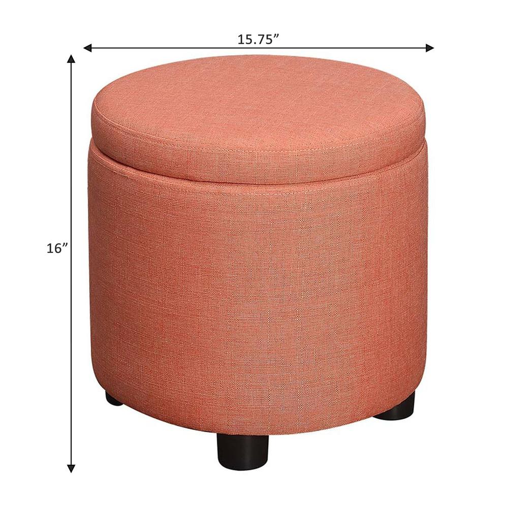 Designs 4 Comfort Round Accent Storage Ottoman with Reversible Tray Lid. Picture 7