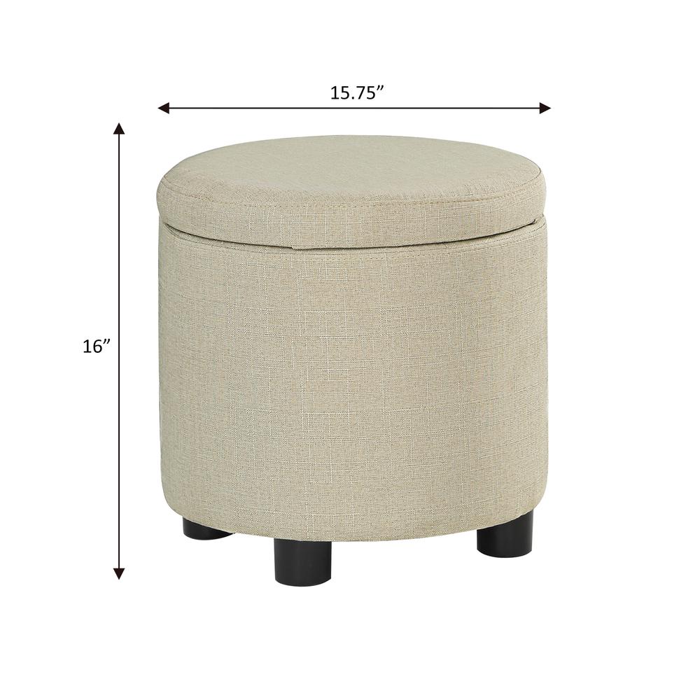 Designs 4 Comfort Round Accent Storage Ottoman with Reversible Tray Lid. Picture 5