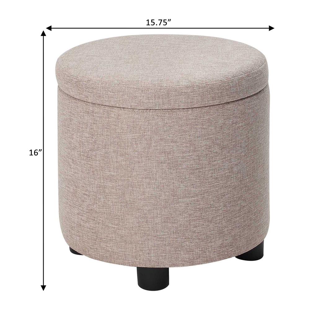 Designs 4 Comfort Round Accent Storage Ottoman with Reversible Tray Lid. Picture 4