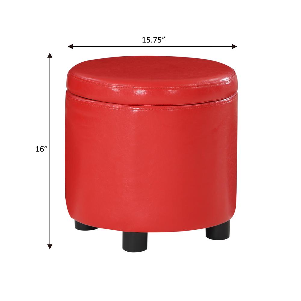 Designs 4 Comfort Round Accent Storage Ottoman with Reversible Tray Lid. Picture 6