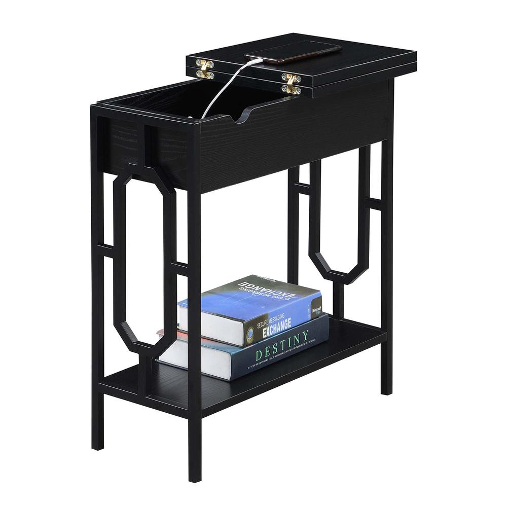 Omega Flip Top End Table with Charging Station*. Picture 2