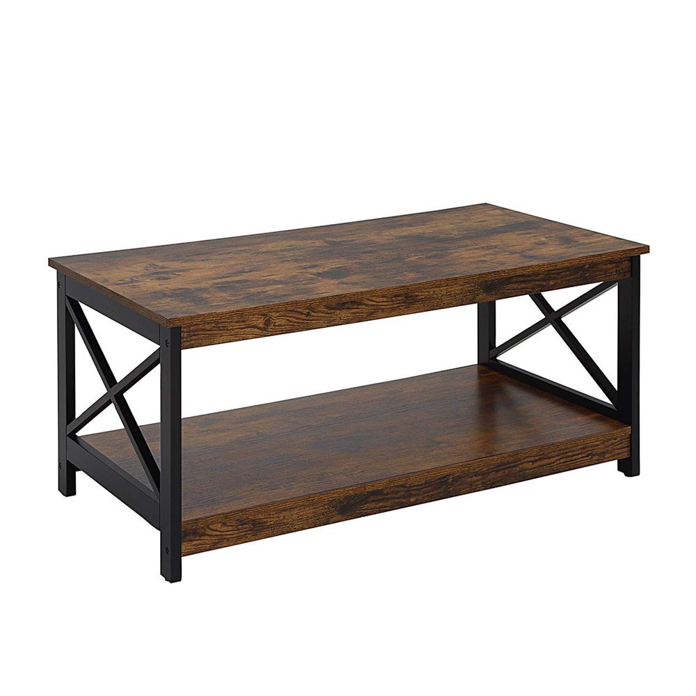 Oxford Coffee Table with Shelf Barnwood/Black. Picture 1