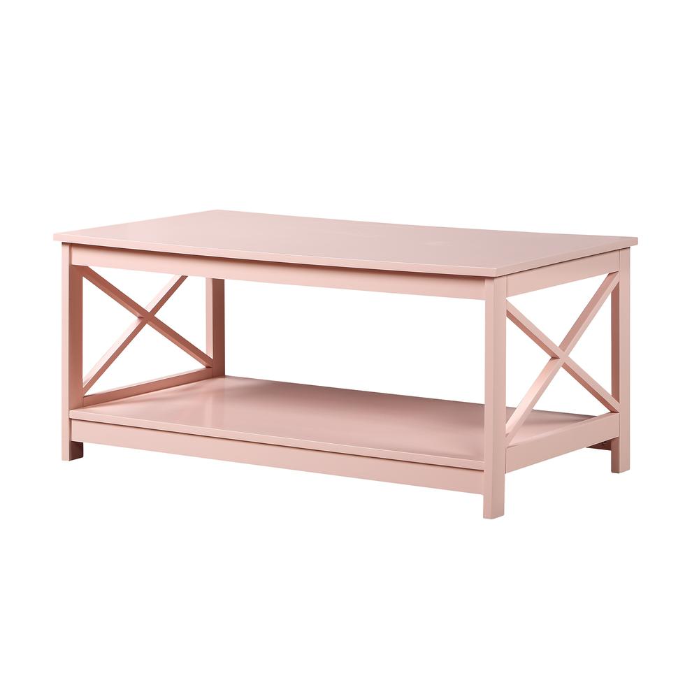 Oxford Coffee Table with Shelf Blush Pink. Picture 1