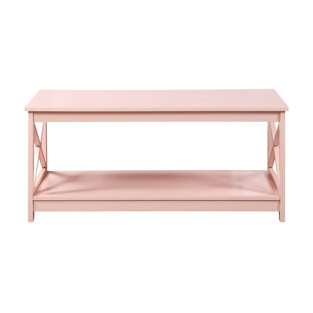 Oxford Coffee Table with Shelf Blush Pink. Picture 4