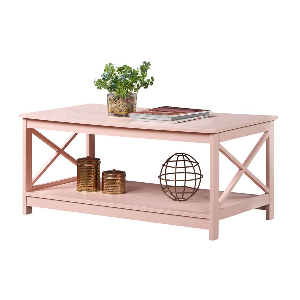 Oxford Coffee Table with Shelf Blush Pink. Picture 2