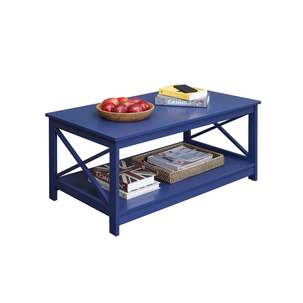 Oxford Coffee Table with Shelf, Cobalt Blue. Picture 1