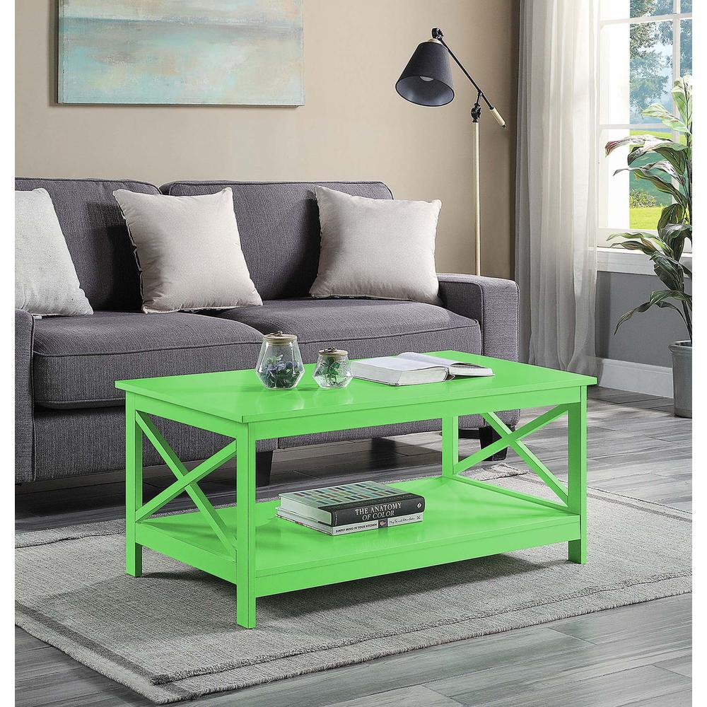 Oxford Coffee Table with Shelf Lime. Picture 3