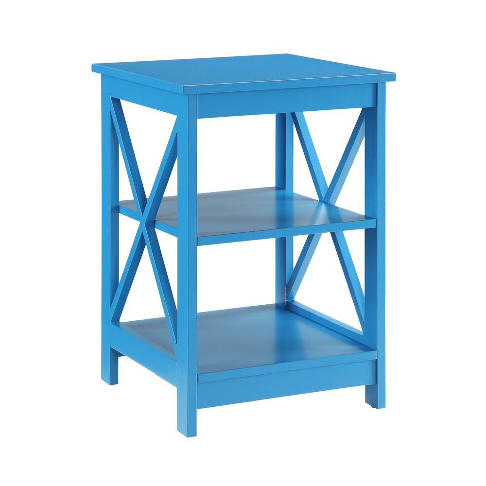 Oxford End Table with Shelves Blue. Picture 3