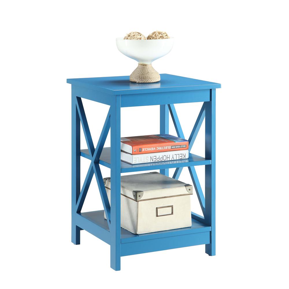 Oxford End Table with Shelves Blue. Picture 2