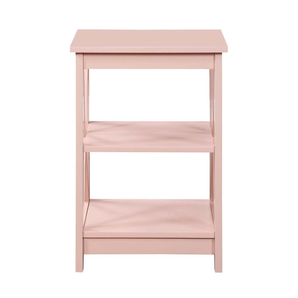 Oxford End Table with Shelves Blush Pink. Picture 4