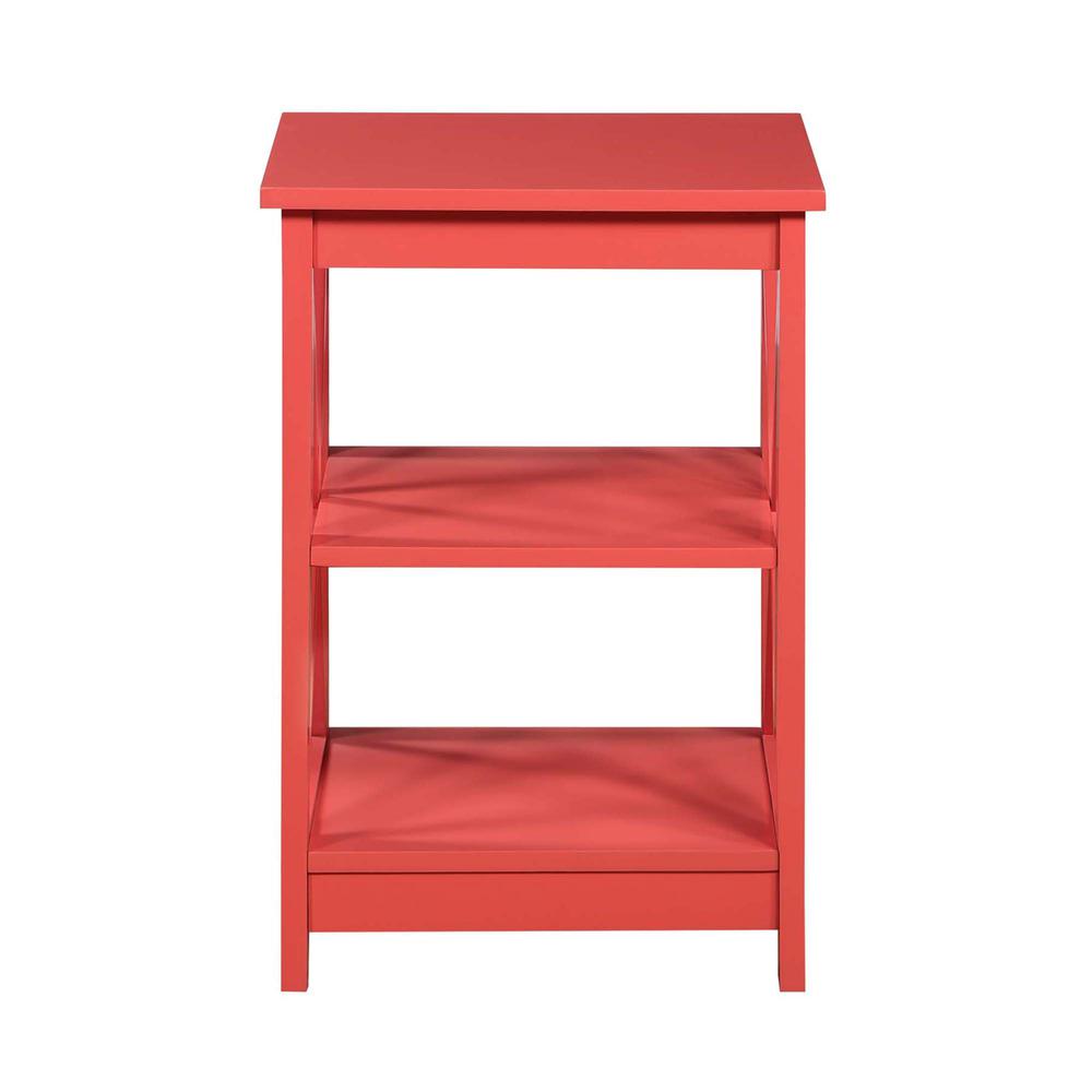 Oxford End Table with Shelves Coral. Picture 3
