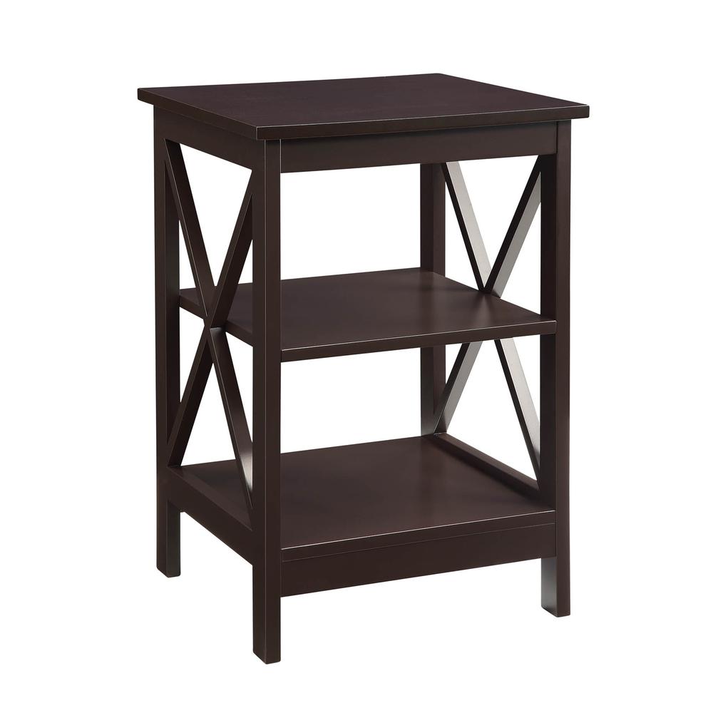 Oxford End Table with Shelves Espresso. Picture 3