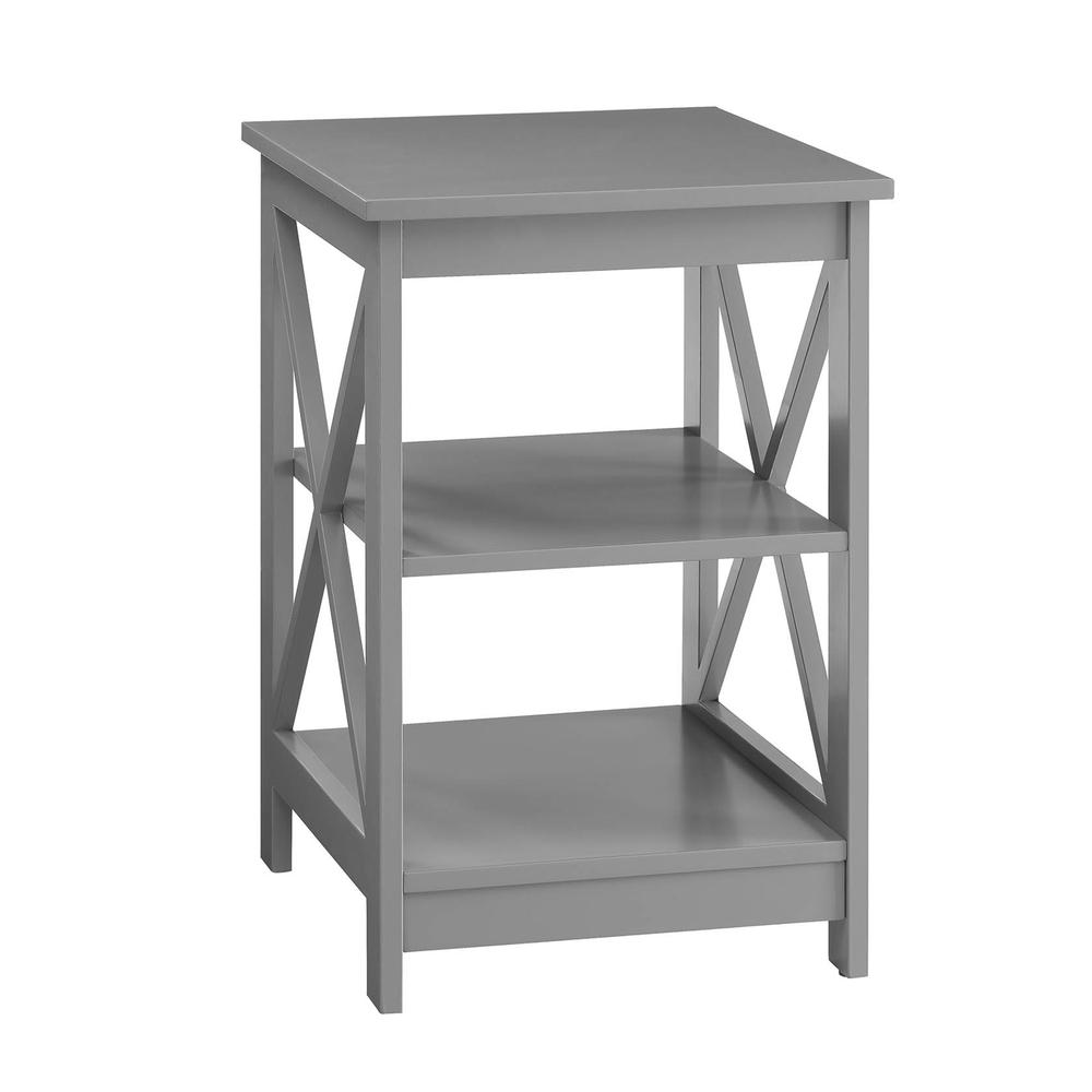 Oxford End Table with Shelves Gray. Picture 1