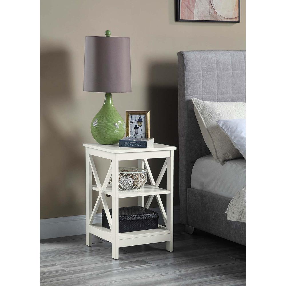 Oxford End Table with Shelves Ivory. Picture 3