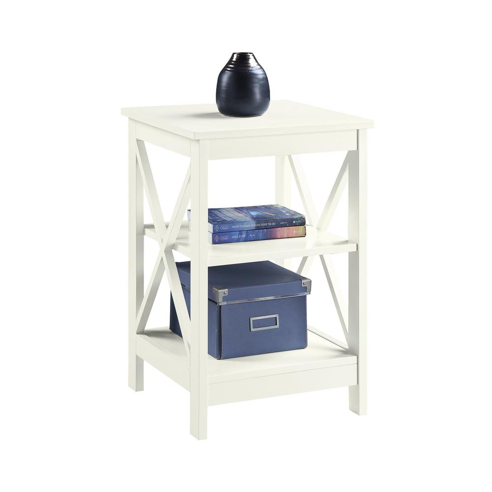 Oxford End Table with Shelves Ivory. Picture 2