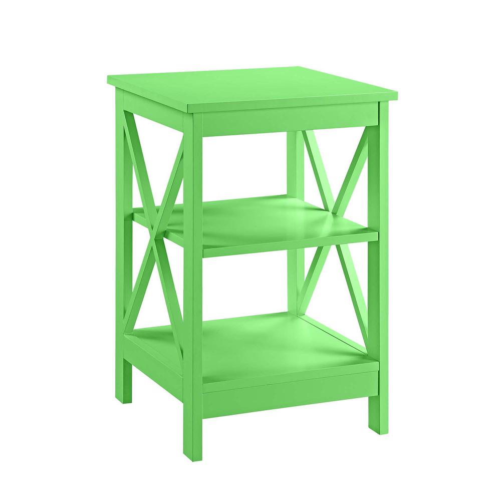 Oxford End Table with Shelves Lime. Picture 1