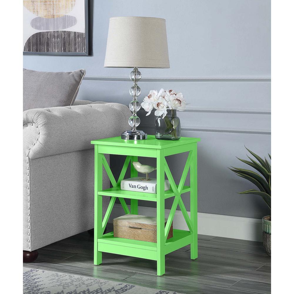 Oxford End Table with Shelves Lime. Picture 3