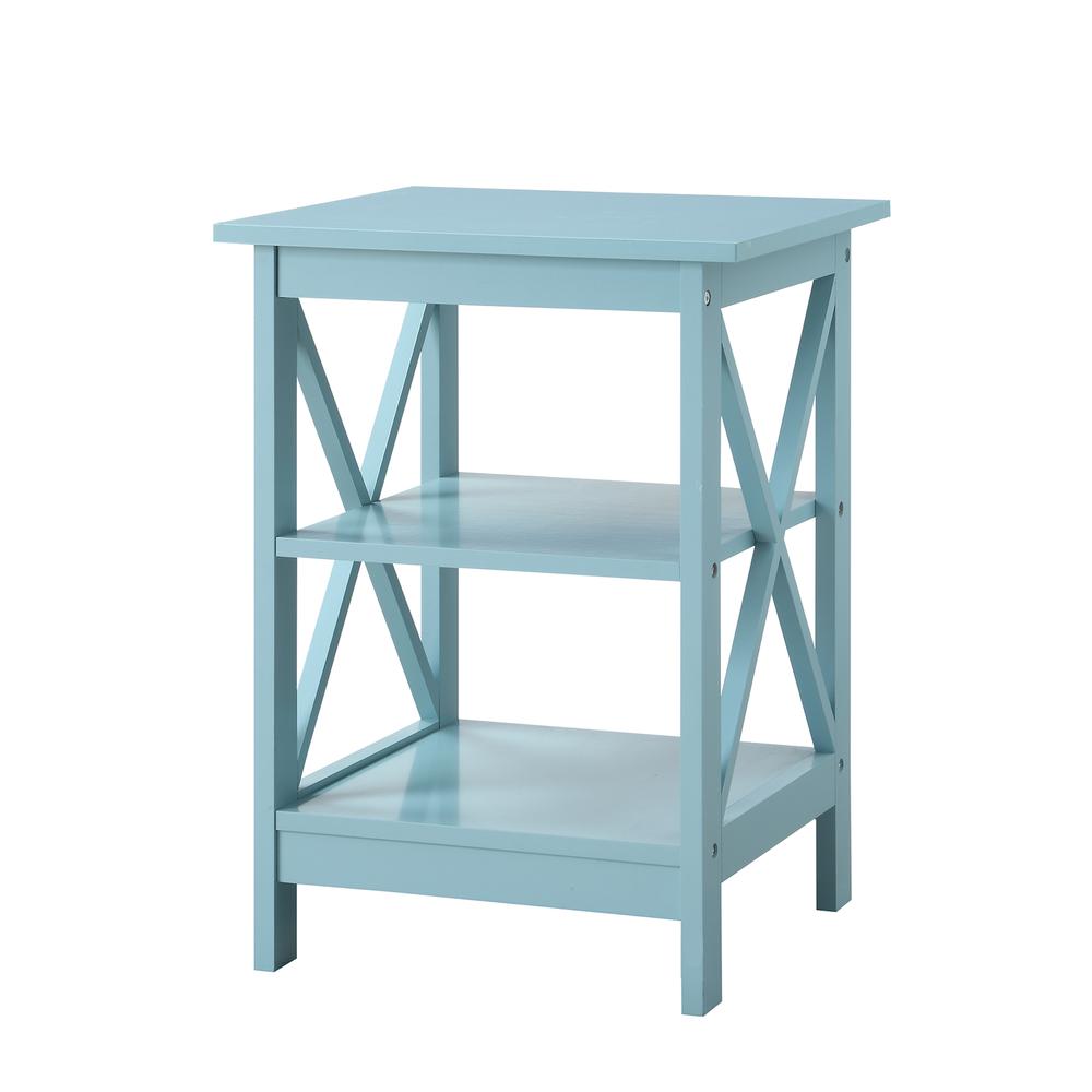 Oxford End Table with Shelves Sea Foam Blue. The main picture.