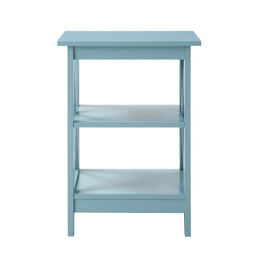 Oxford End Table with Shelves Sea Foam Blue. Picture 4