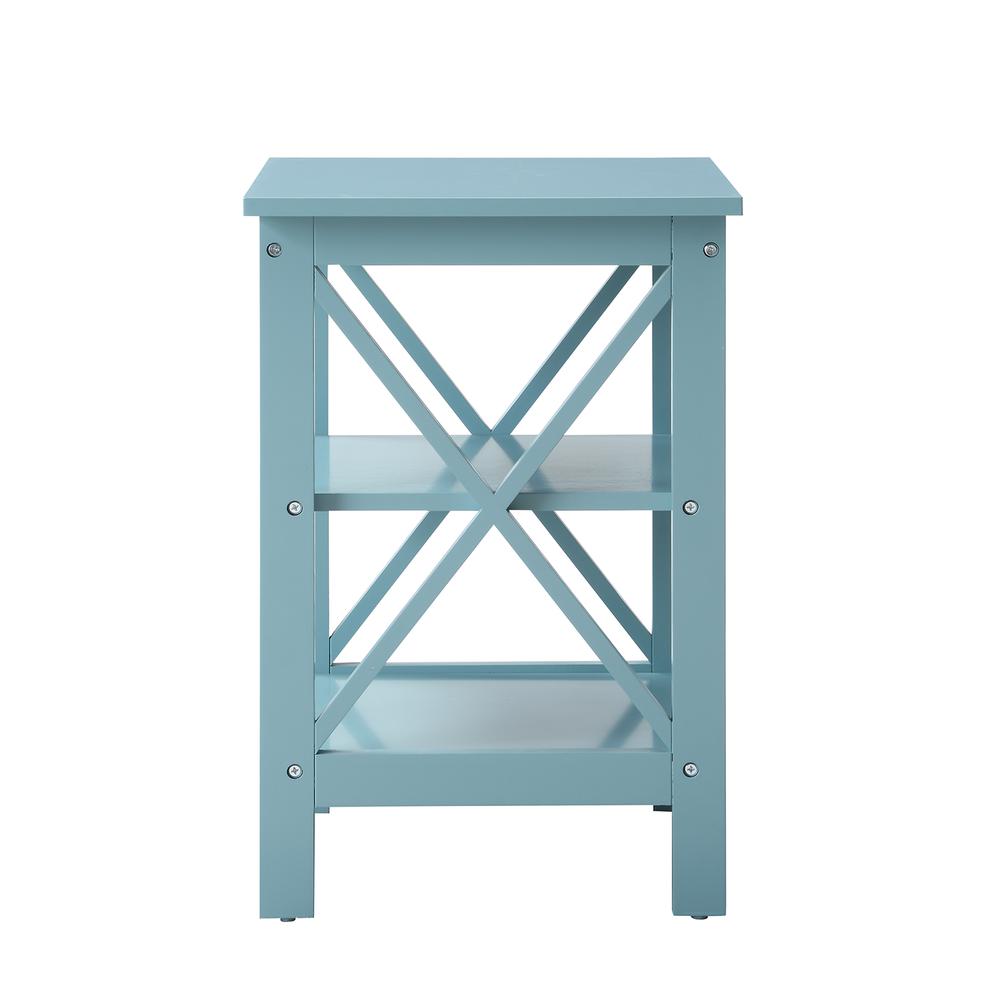 Oxford End Table with Shelves Sea Foam Blue. Picture 3
