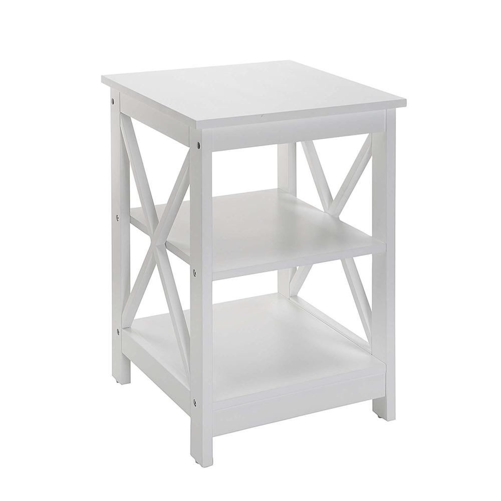 Oxford End Table with Shelves White. Picture 1