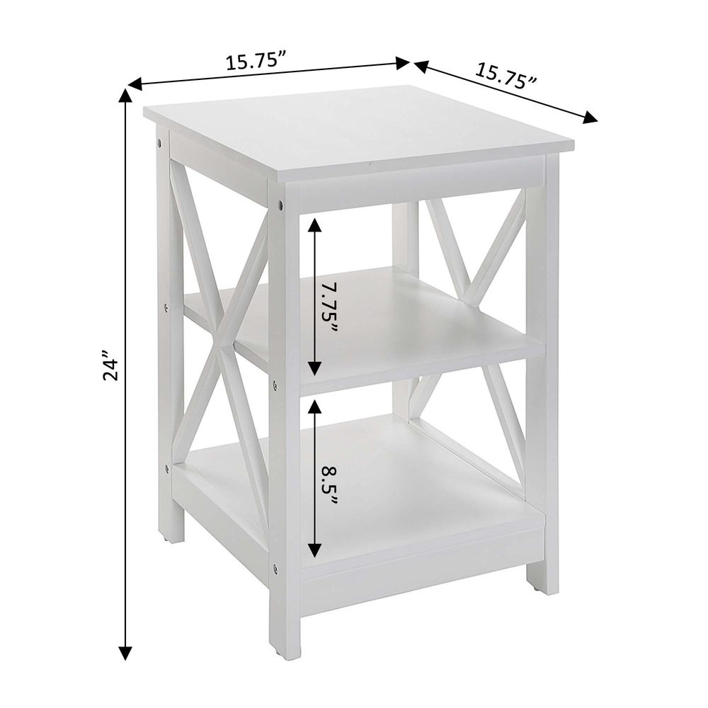 Oxford End Table with Shelves White. Picture 5