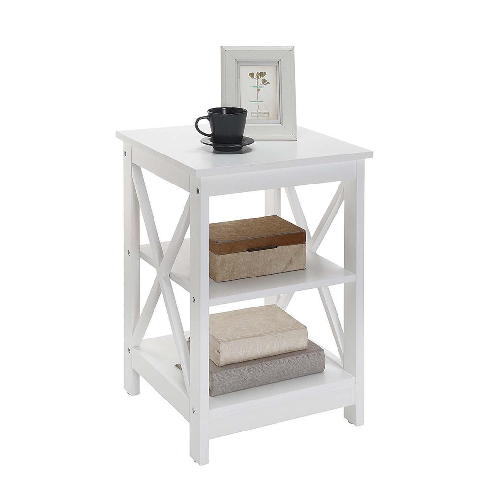 Oxford End Table with Shelves White. Picture 2
