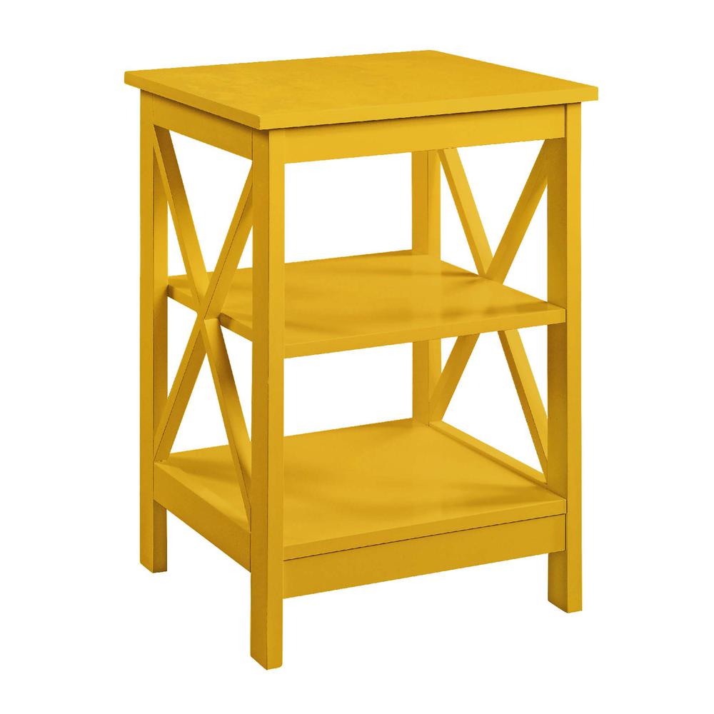Oxford End Table with Shelves Yellow. Picture 1