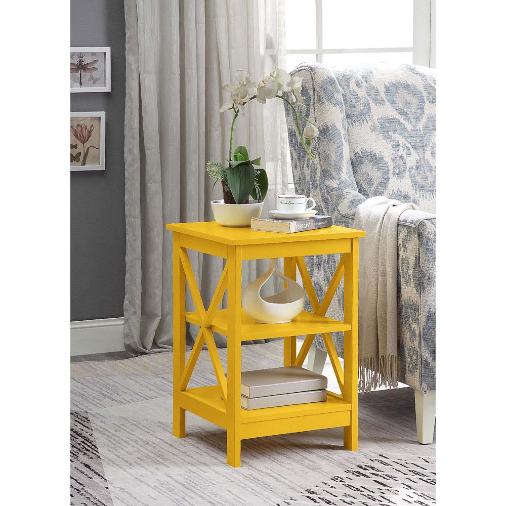 Oxford End Table with Shelves Yellow. Picture 5