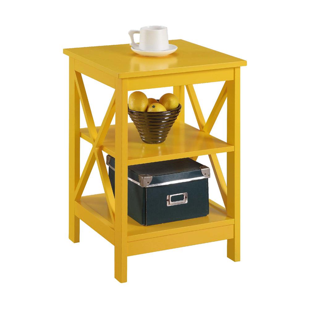 Oxford End Table with Shelves Yellow. Picture 6