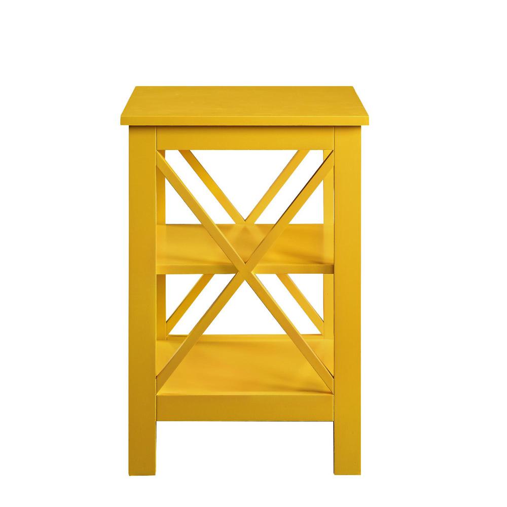 Oxford End Table with Shelves Yellow. Picture 8
