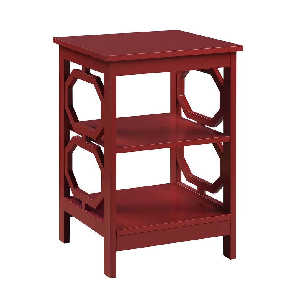 Omega End Table, Cranberry Red. Picture 1