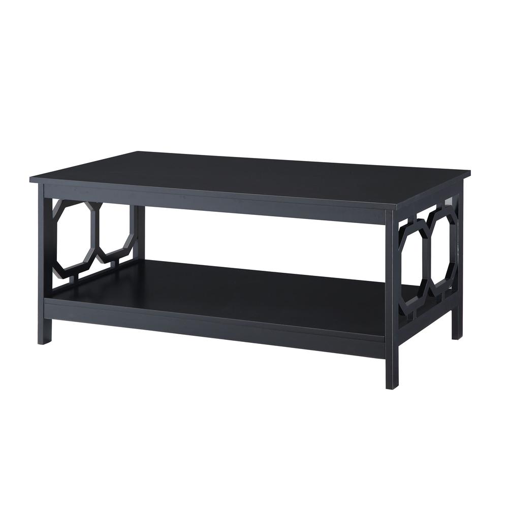 Omega Coffee Table with Shelf Black. Picture 1