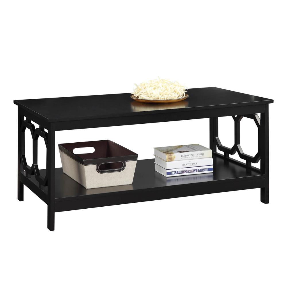 Omega Coffee Table with Shelf Black. Picture 3