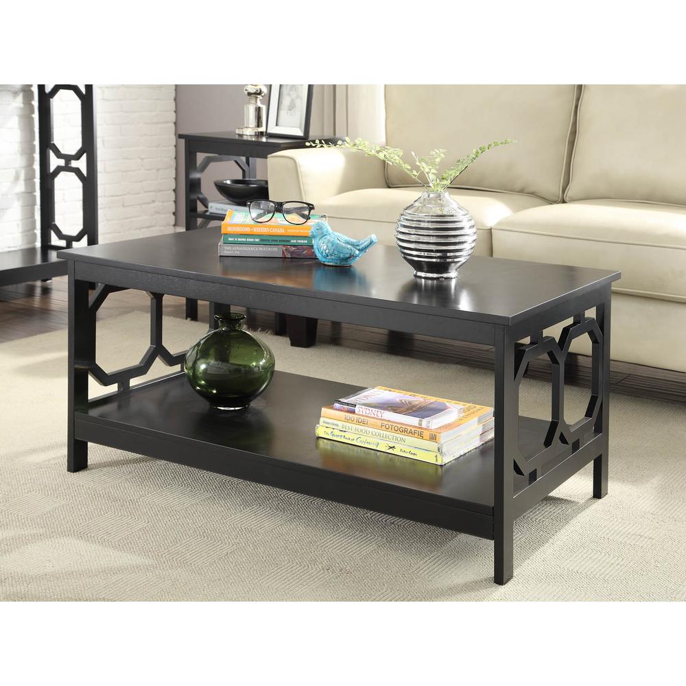 Omega Coffee Table with Shelf Black. Picture 4