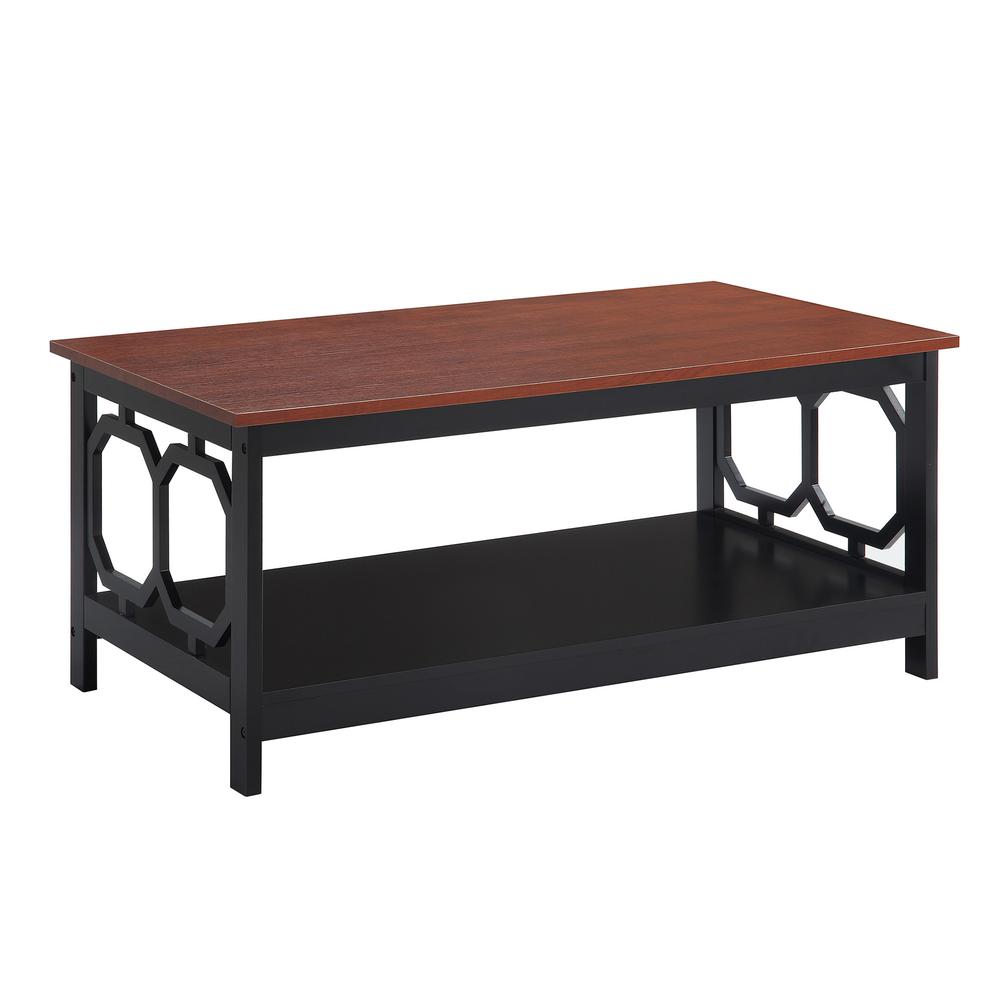 Omega Coffee Table with Shelf Cherry/Black. Picture 1