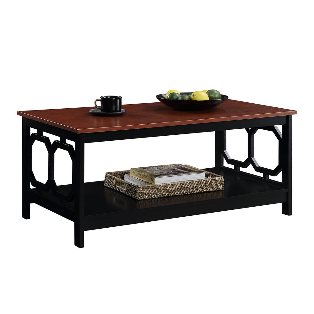 Omega Coffee Table with Shelf Cherry/Black. Picture 2