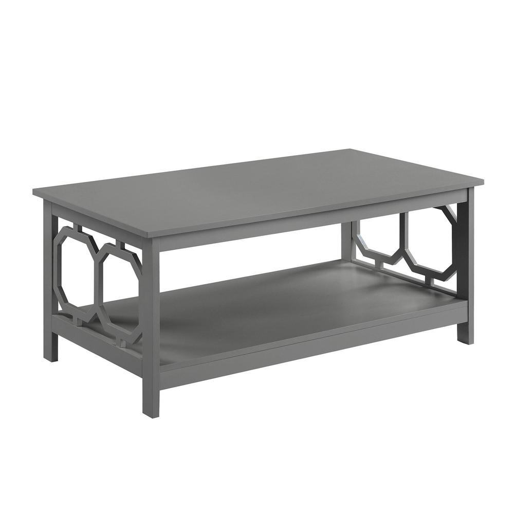 Omega Coffee Table with Shelf Gray. Picture 1