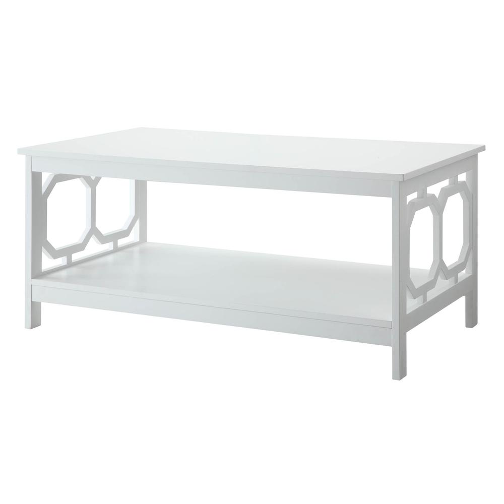 Omega Coffee Table with Shelf White. Picture 1